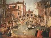 Gentile Bellini Miracle of the Cross on San Lorenzo Brdge,late 1500 oil painting picture wholesale